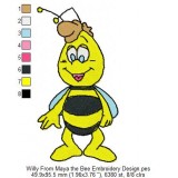Willy From Maya the Bee Embroidery Design